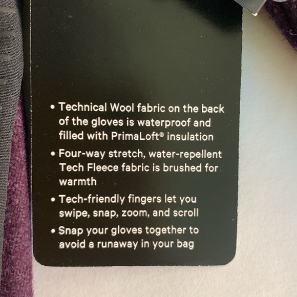 NEW LULULEMON Mens Unisex City Keeper Gloves Sz. AVAIL. S-M BNWT - Picture 11 of 13